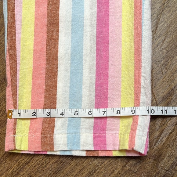 J. Crew Linen Blend Striped Paper Bag Drawstring Pants Pastel Pink Size S - Picture 15 of 15